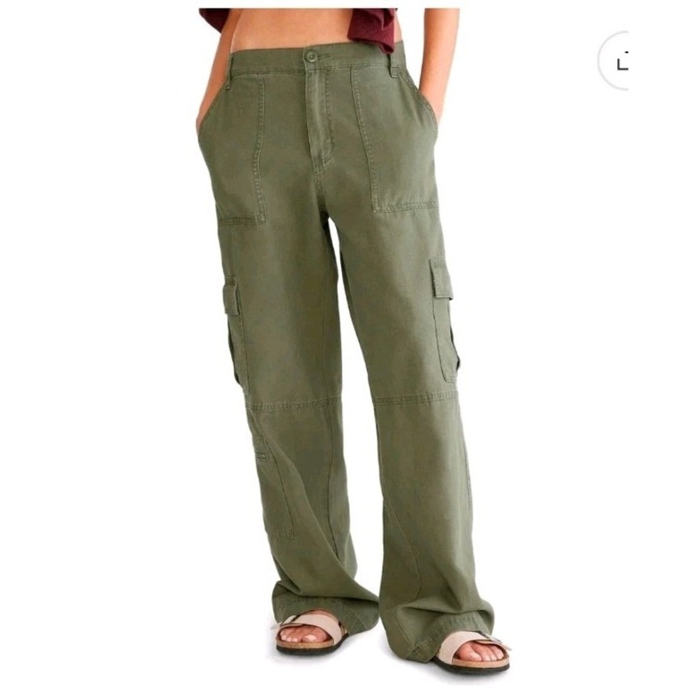 Aeropostale Baggy Utility Cargo Pants Y2K Gorpcore Olive Green Womens Size L